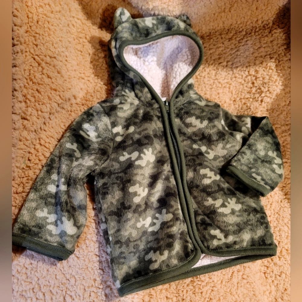 Bear Camo Fleece Zip Up Jacket